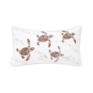 Neutral Baby Turtle Indoor Outdoor Lumbar Pillow