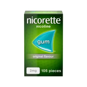 Nicorette Low Strength Nicotine Gum 2Mg ORIGINAL Flavour 105pieces