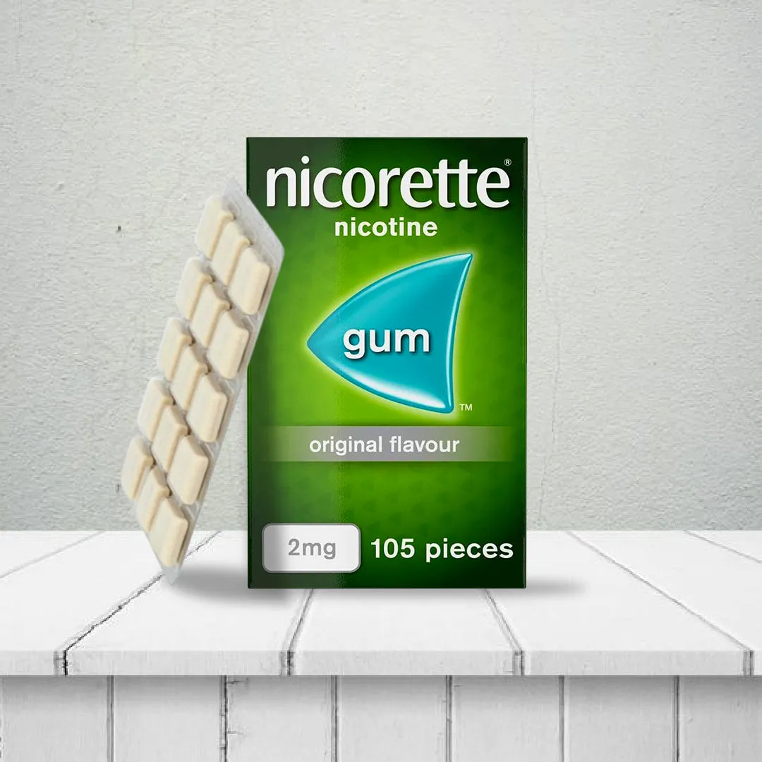 Nicorette Low Strength Nicotine Gum 2Mg ORIGINAL Flavour 105pieces