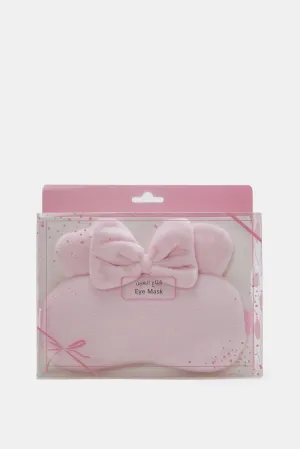Pink Plain Embellished Eye Mask