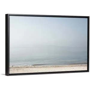 "Beach with white sand and stunning blue water" Black Float Frame Canvas Art