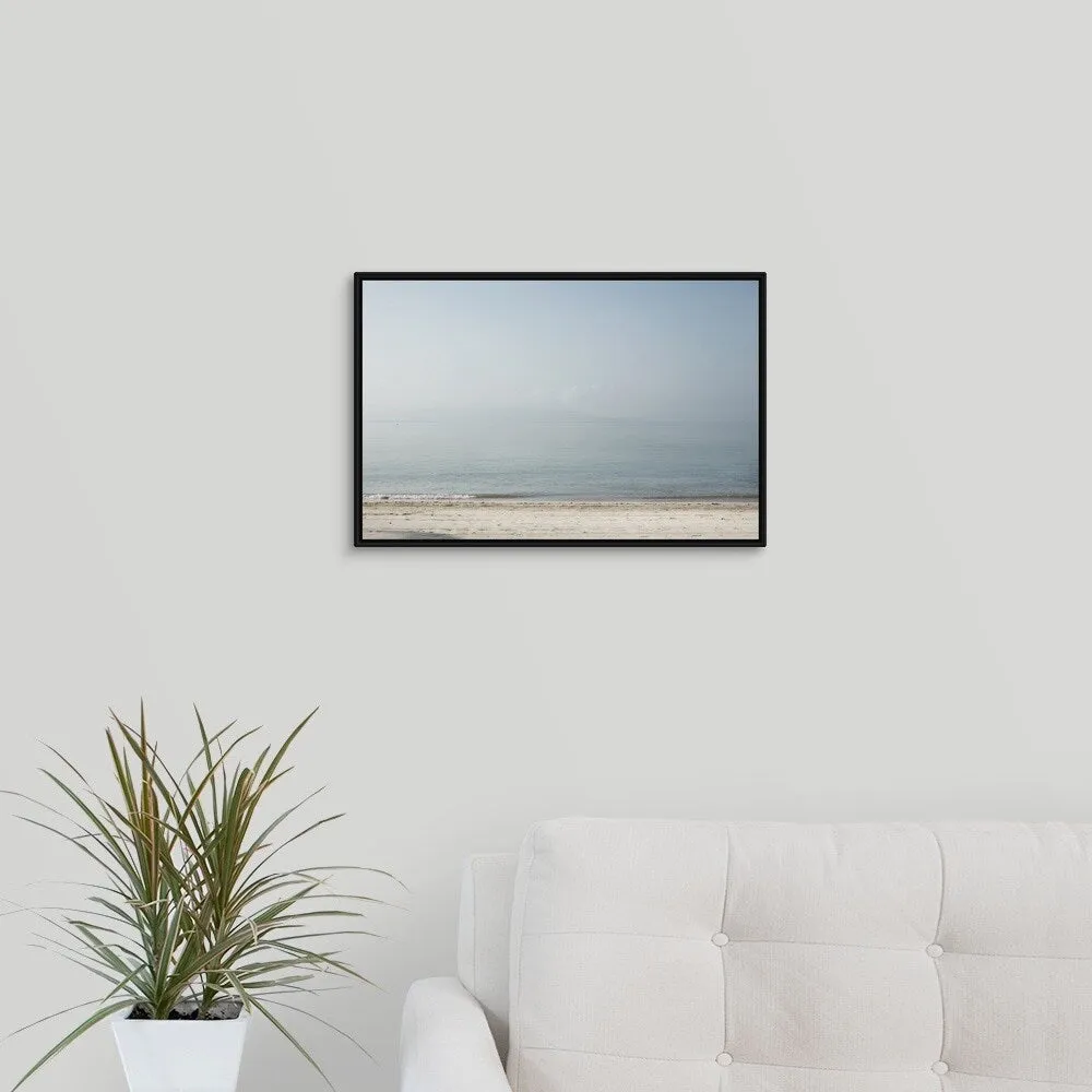"Beach with white sand and stunning blue water" Black Float Frame Canvas Art