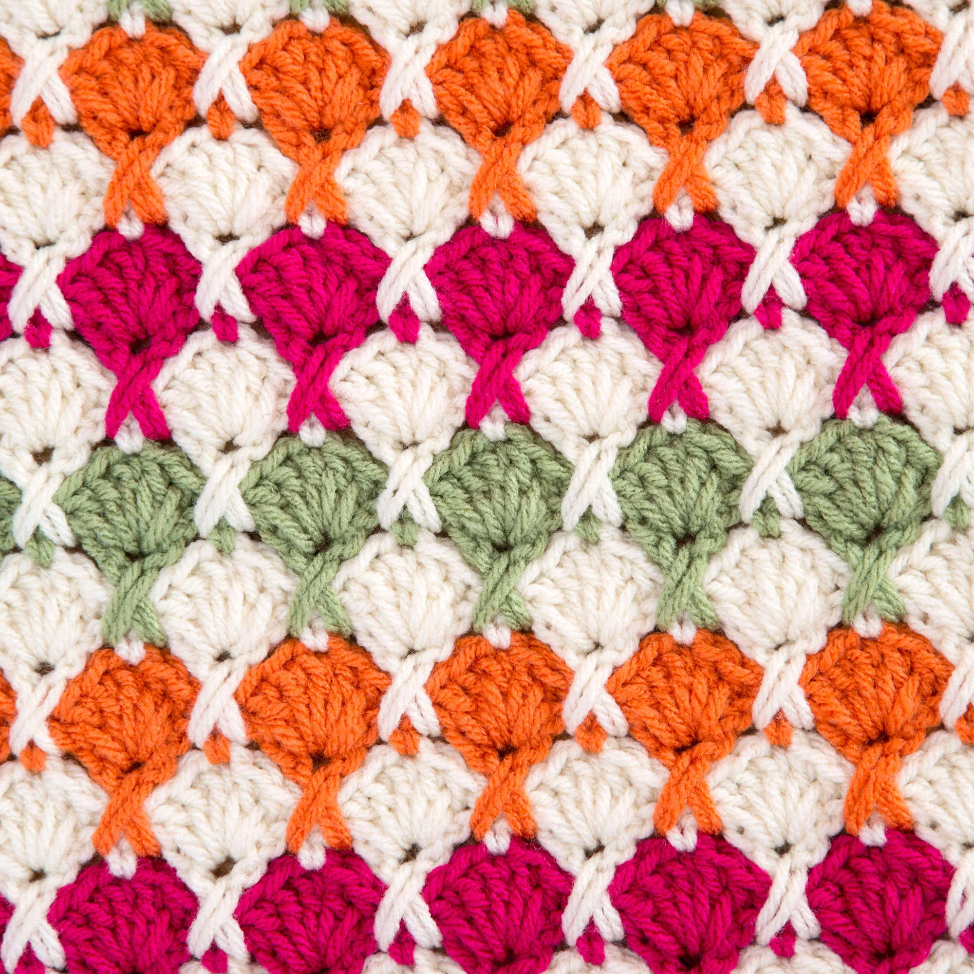 Red Heart Crochet Juicy Fruits And Whipped Crème Throw