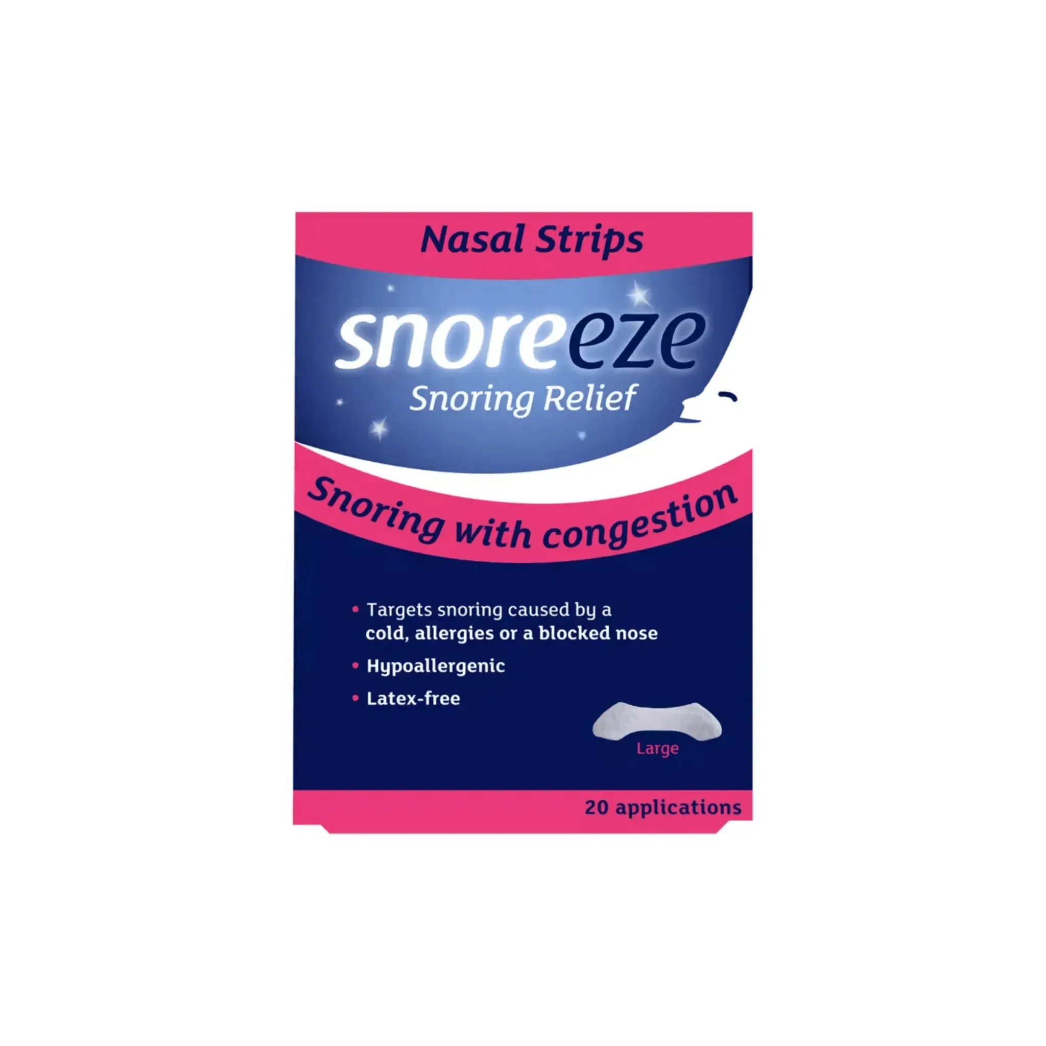 Snoreeze Large Snoring Relief 10 Nasal Strips