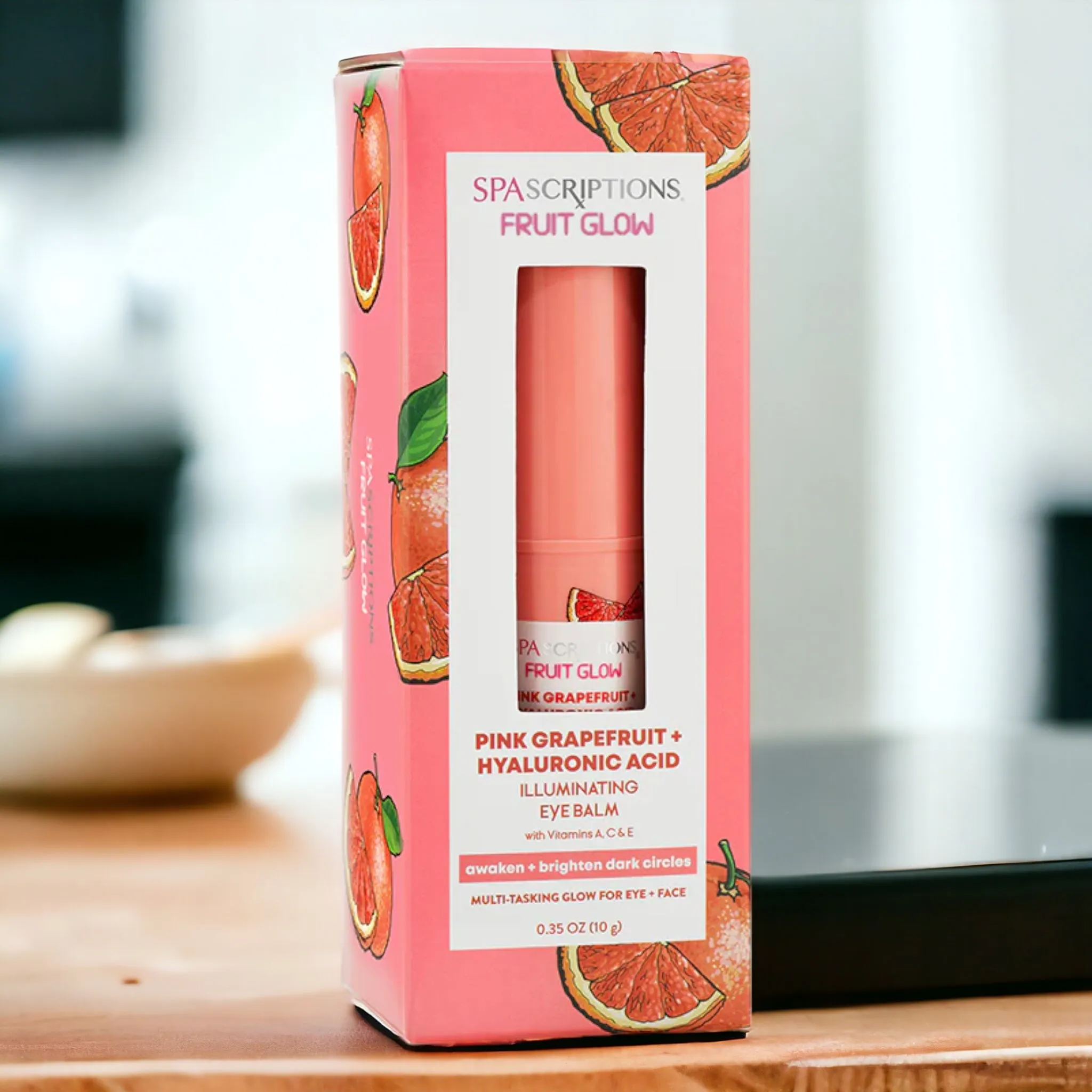 SpaScriptions Fruit Glow Pink Grapefruit   Hyaluronic Acid Illuminating Eye Balm