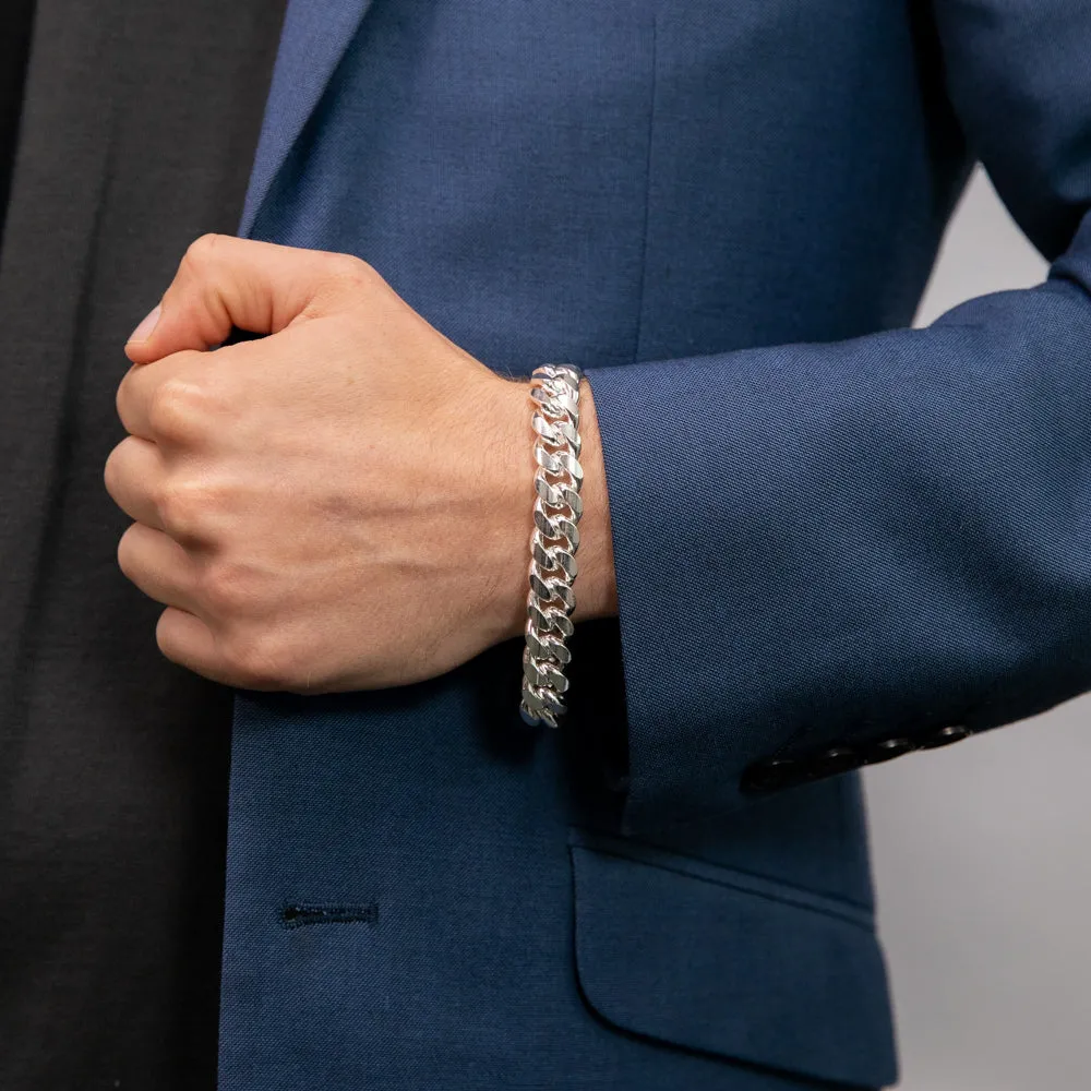 Sterling Silver Curb 350 Gauge 21cm Bracelet