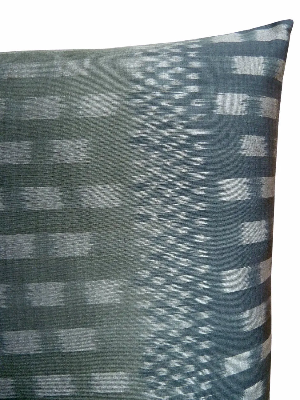 Thai Silk Modern Ikat Pillow Silver Charcoal