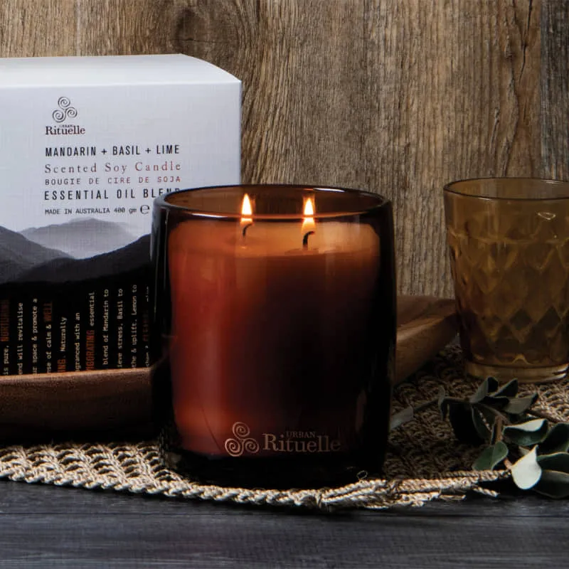 Urban Rituelle Mandarin, Basil & Lime Essential Oils Candle 400gm