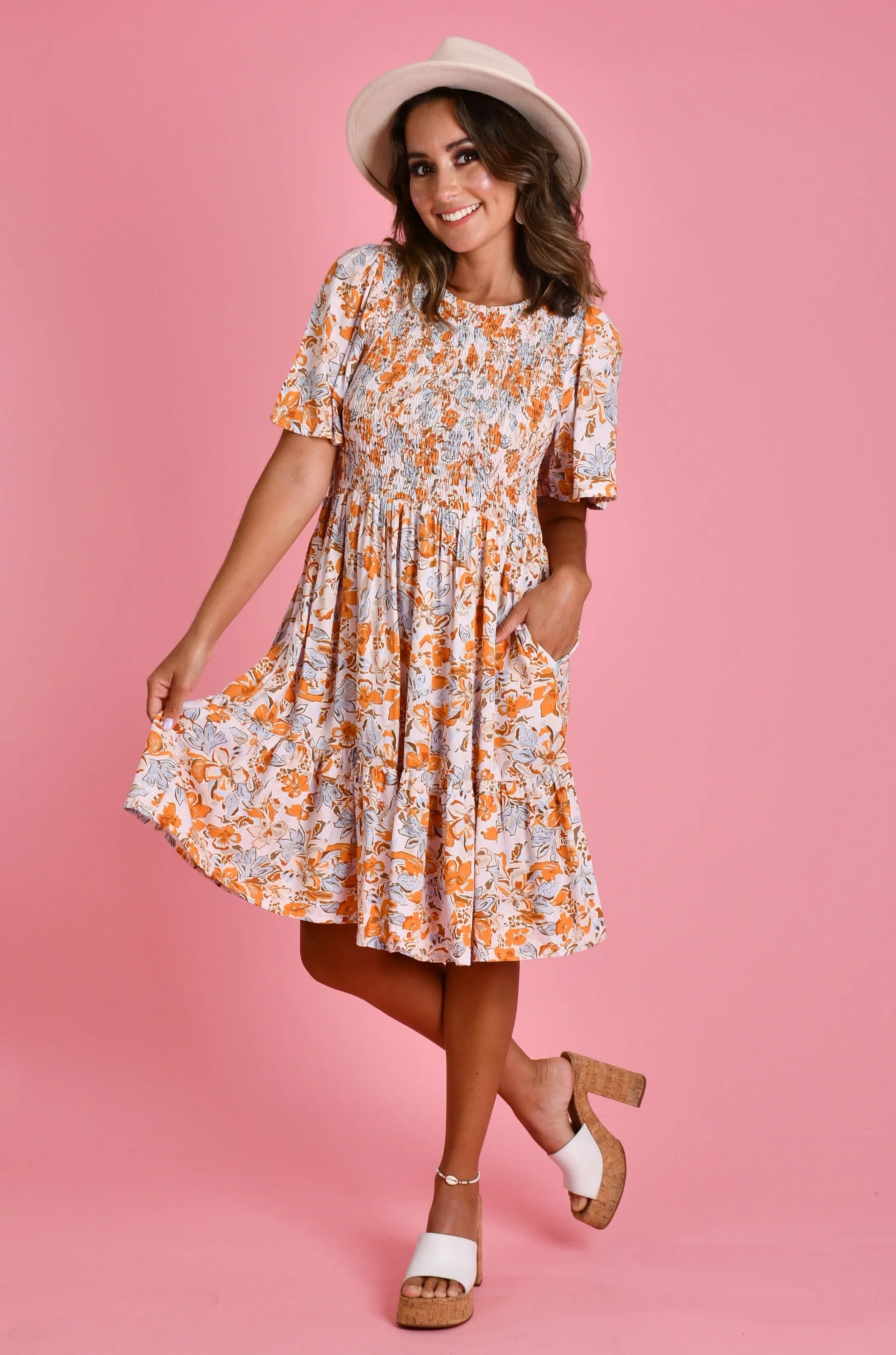 VGLD401 - TEA PARTY DRESS - SUNSET BOULEVARD