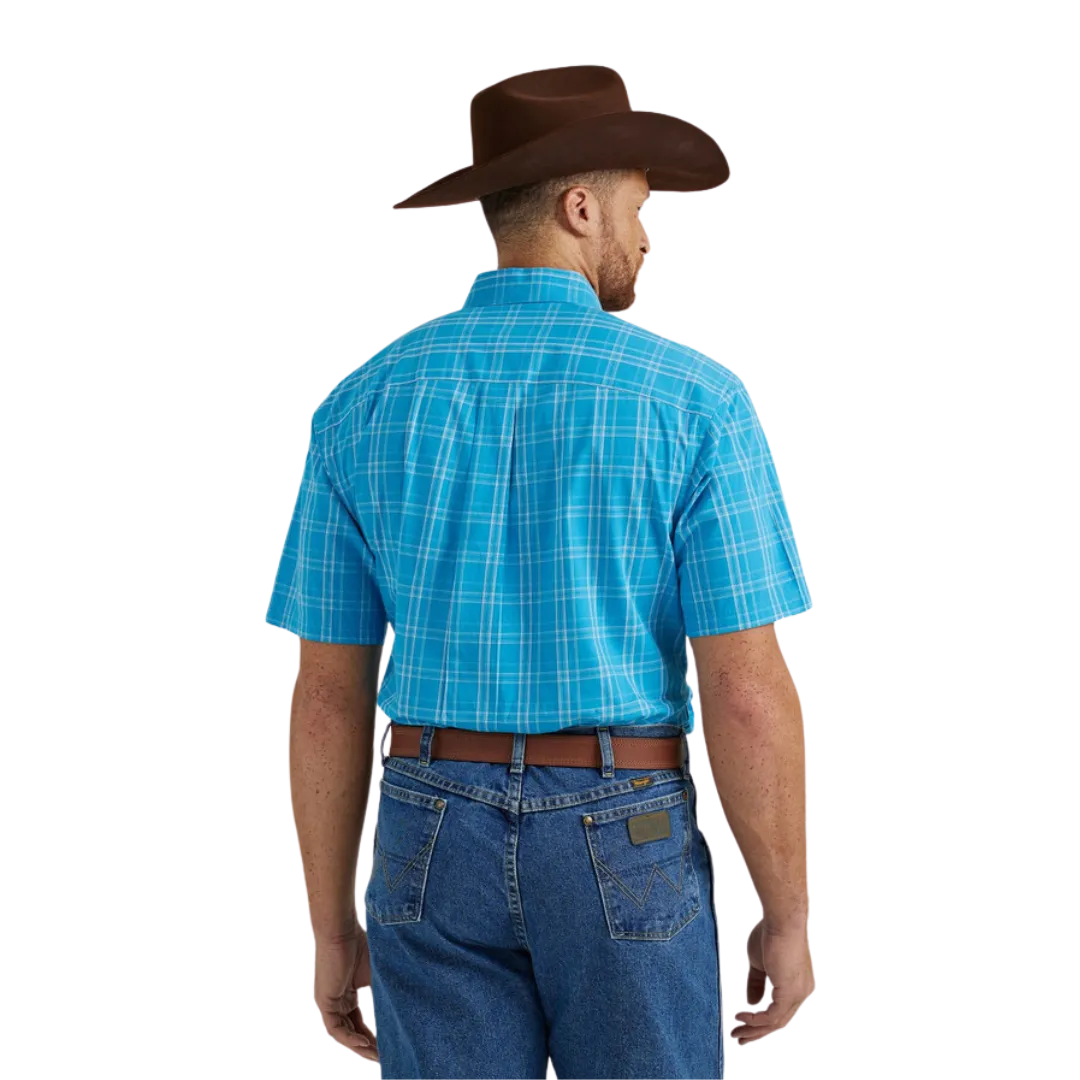 Wrangler Men's George Strait Plaid Blue Shirt