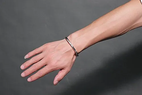 Yellow Chimes High Polished Stainless Steel Silver Kada Bracelet for Men & Boys